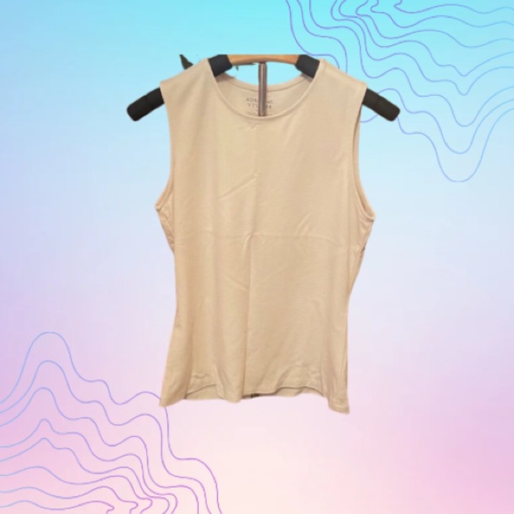 ADRIENNE VITTADINI Sleeveless Beige Tank Top